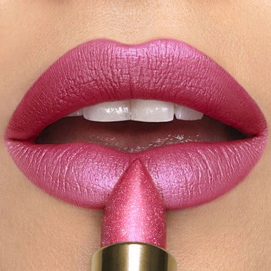 KAFURUX Metallic Glitter Lipstick – 16 Colors, Waterproof
