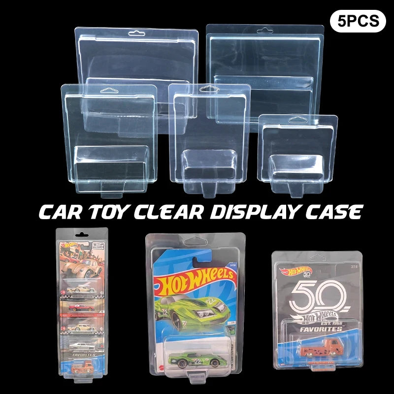 5Pcs Transparent Display Case Pinwheel Car Protective Case Boulevard Fleet Model Cardboard Collection Oasis Select