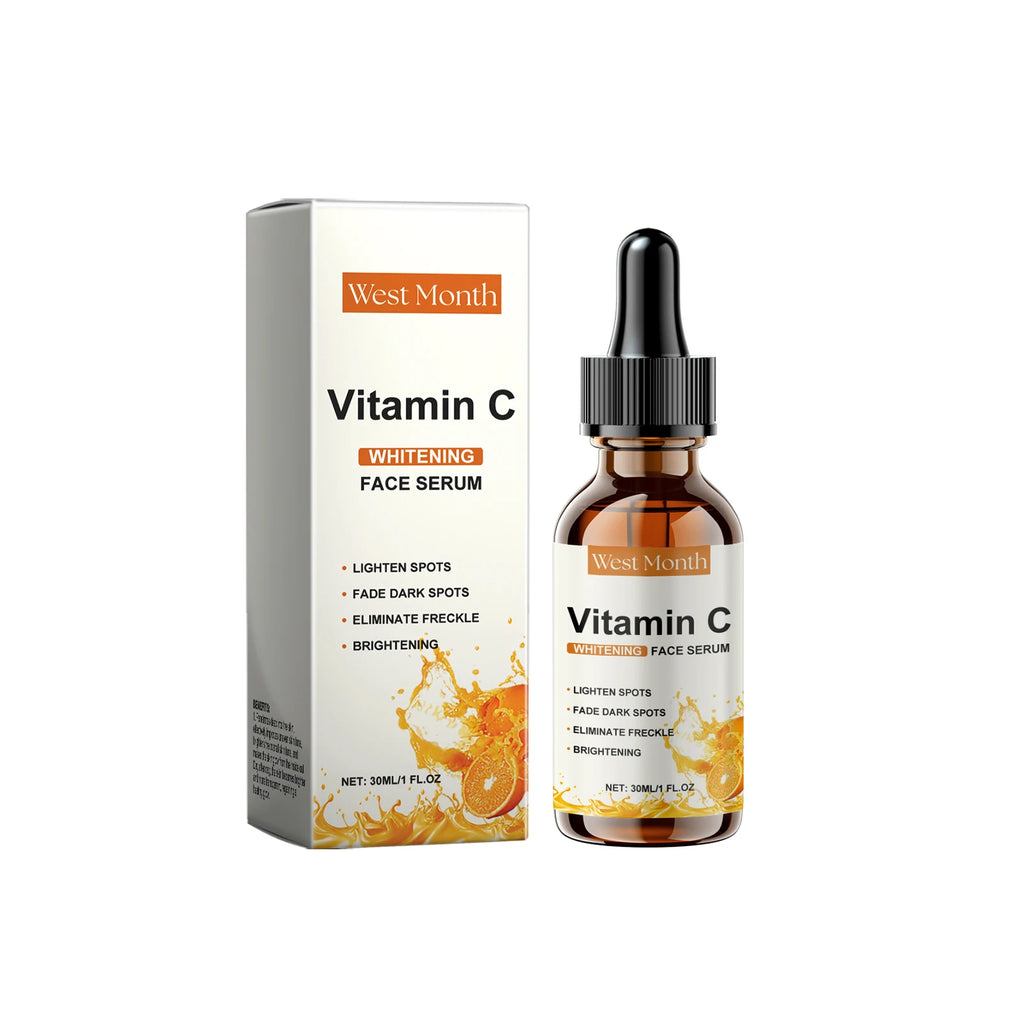 Vitamin C Whitening Serum Remove Freckles Dark Spots Face Essence Fade Melasma Melanin Brighten Repair Dull Skin Care Cosmetics Oasis Select 30ml boxed