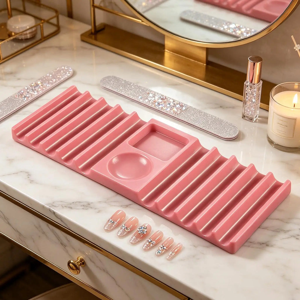 Brush Holder For Nail Multi-purpose Double Form Holder 10-Compartment With Color Palette Nails Art Tools Holder Storage Rack Oasis Select