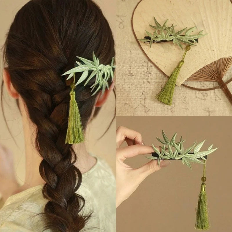 Hair Clip With Long Tassel Vintage Chinese Style Hair Barrette Elegant Hanfu Hair Accessory For Daily Outfit Cosplay Gift Oasis Select