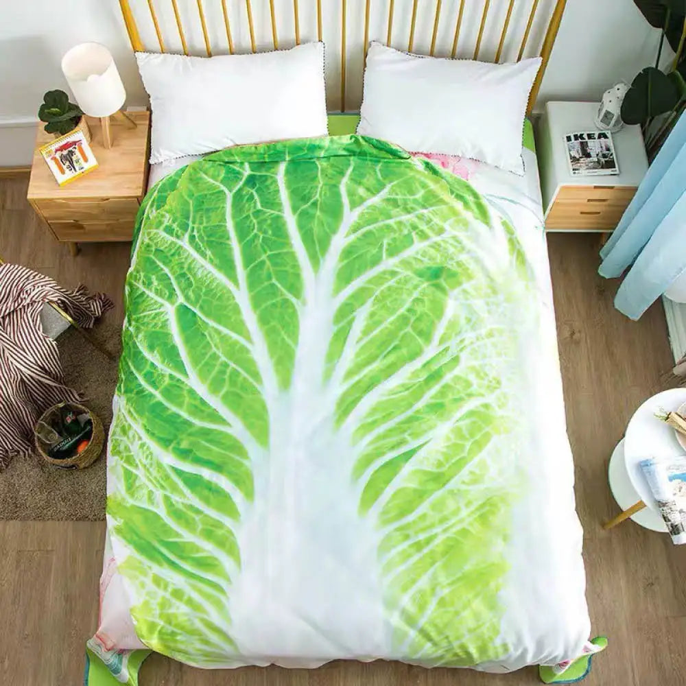 Double-Sided Flannel Creative Appearance Home Sofa Cabbage Blanket Oasis Select light green 150x200cm