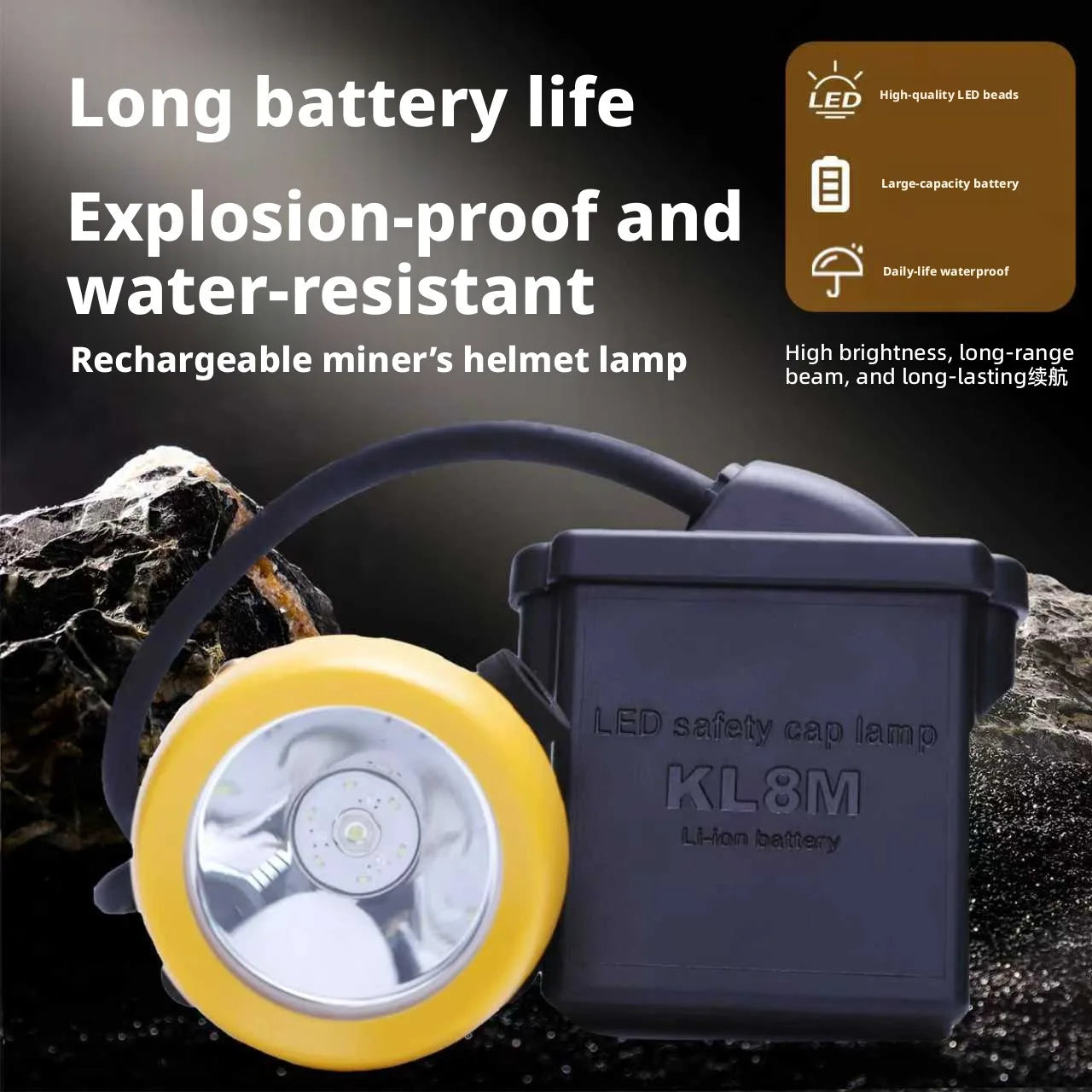 SHINEKNOT LED Headlamp – Waterproof Rechargeable Mining Light