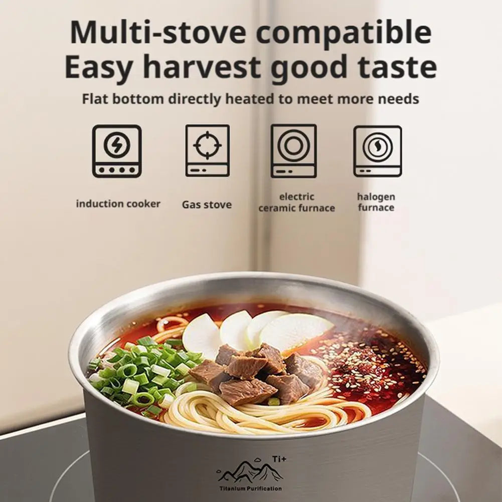 Rust Proof Titanium Ultralight Portable Food Sealing Bowl with Lid Fresh-keeping Portable Purification Dinner Box For Picnic Oasis Select