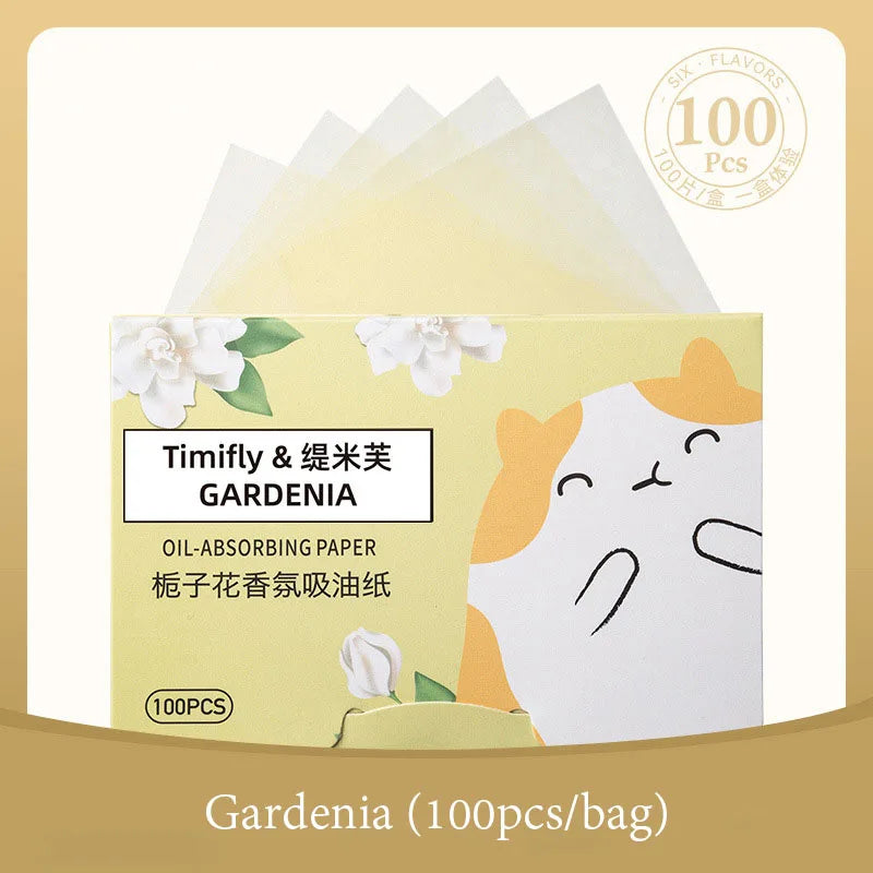 100-Pack Fragrance Facial Oil Absorbing Sheets for Women Oil Blotting Sheets Oasis Select Gardenia
