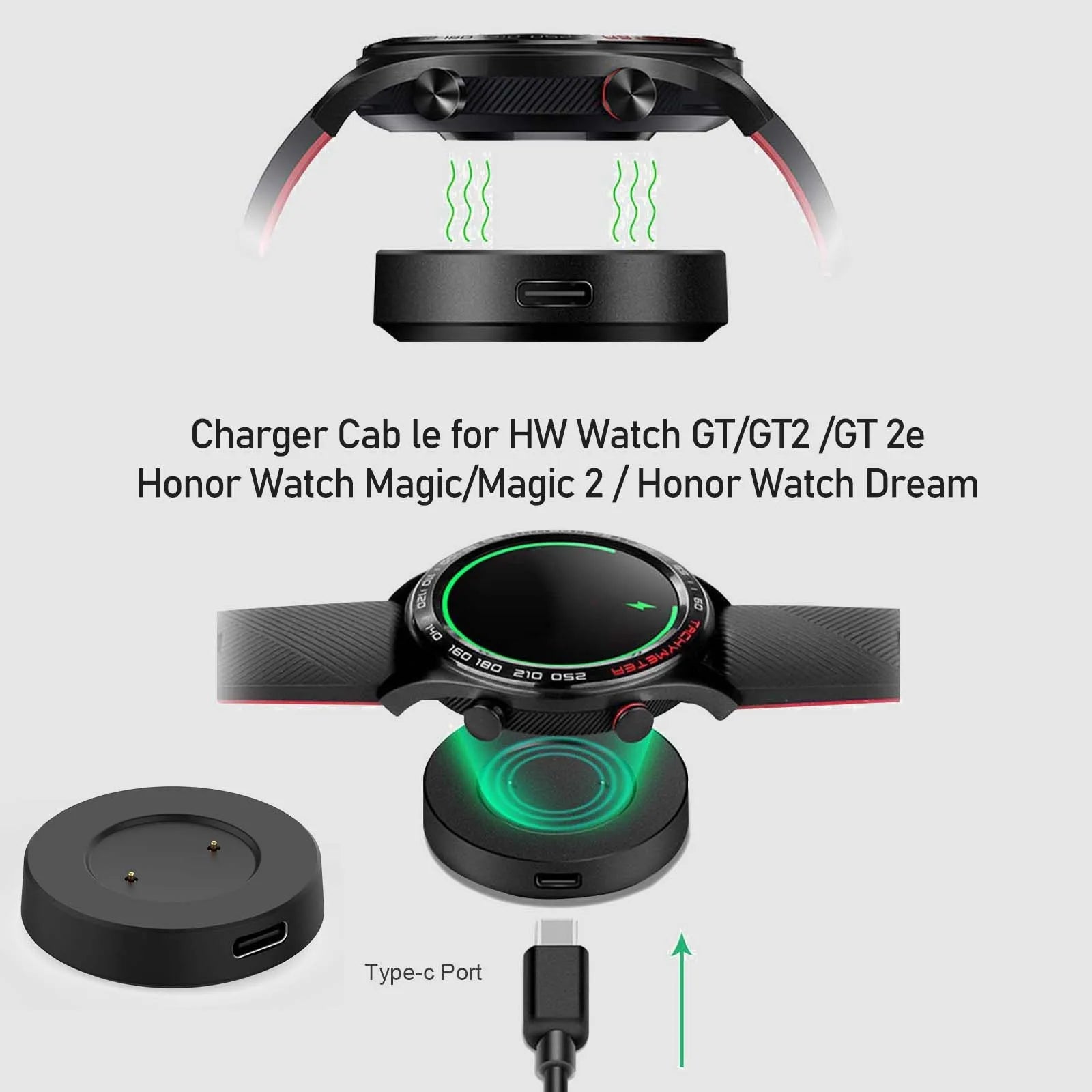 Huawei Watch GT GT2 GT2e Honor Magic USB Replacement Charger Smartwatch Charger Cable Oasis Select