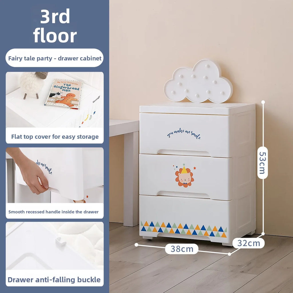 Baby clothes storage cabinet Household double door children's wardrobe Plastic baby toys clothing drawer storage cabinet Oasis Select 3rd Floor B