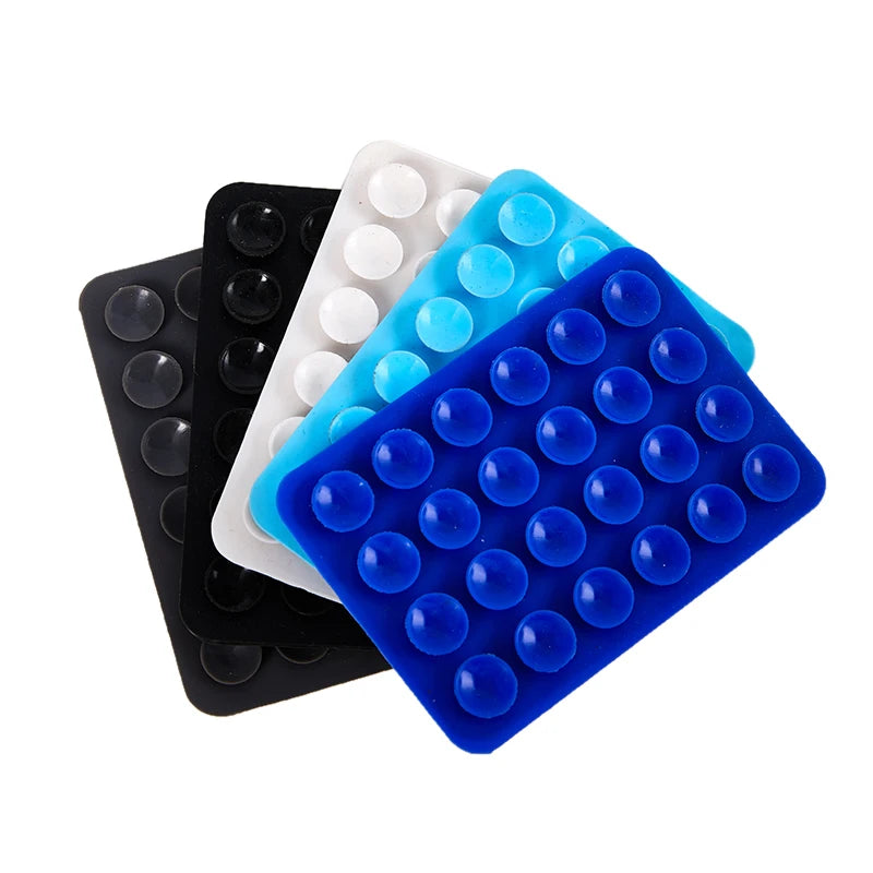 6pcs Multifunctional Mobile Phone Silicone Suction Cup 24 Square Mobile Phone Single-Sided Case Anti-Slip Holder Mount Suction Oasis Select