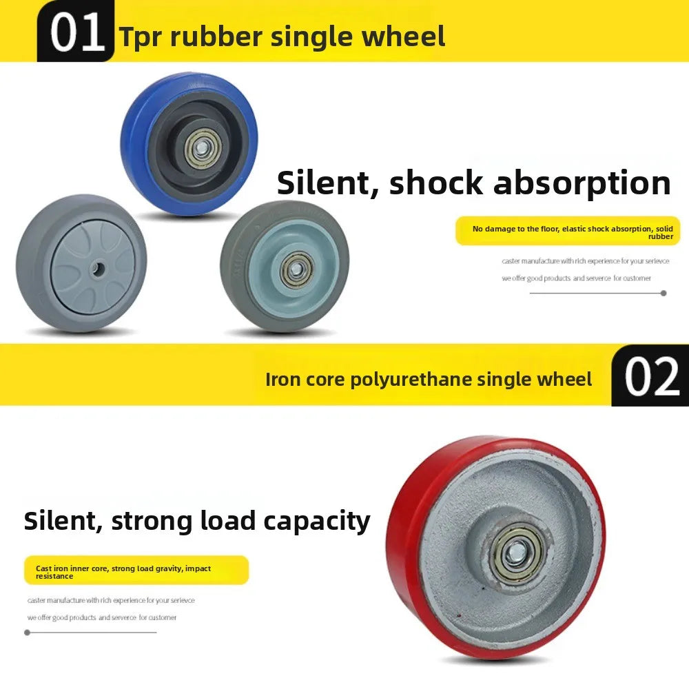 PU Replacement caster wheels with double bearings orange color high load capacity wear resistance furniture wheels Oasis Select