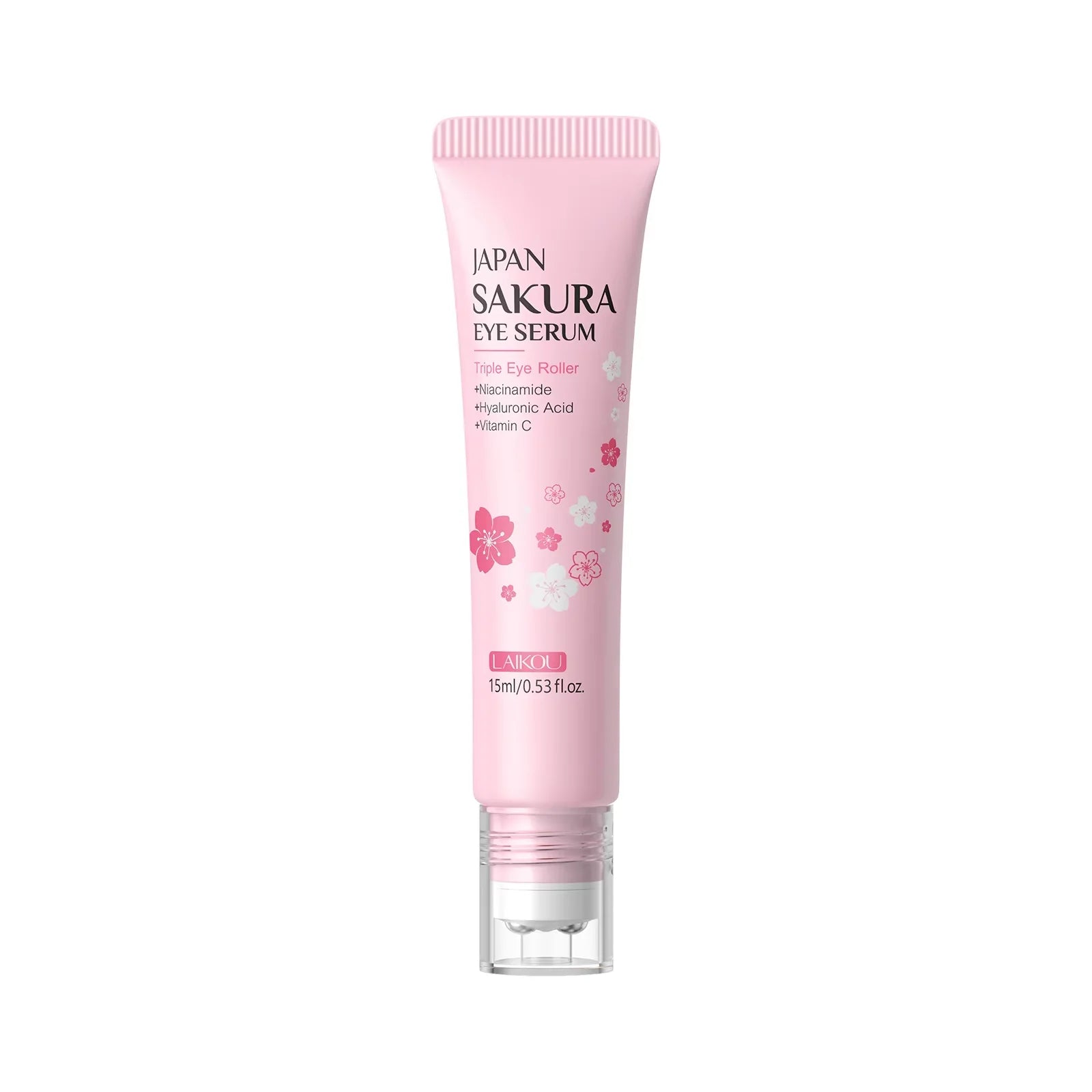 LAIKOU Sakura Roller Eye Serum 15ml – Dark Circles & Firming Roller Eye Serum Oasis Select 1pcs
