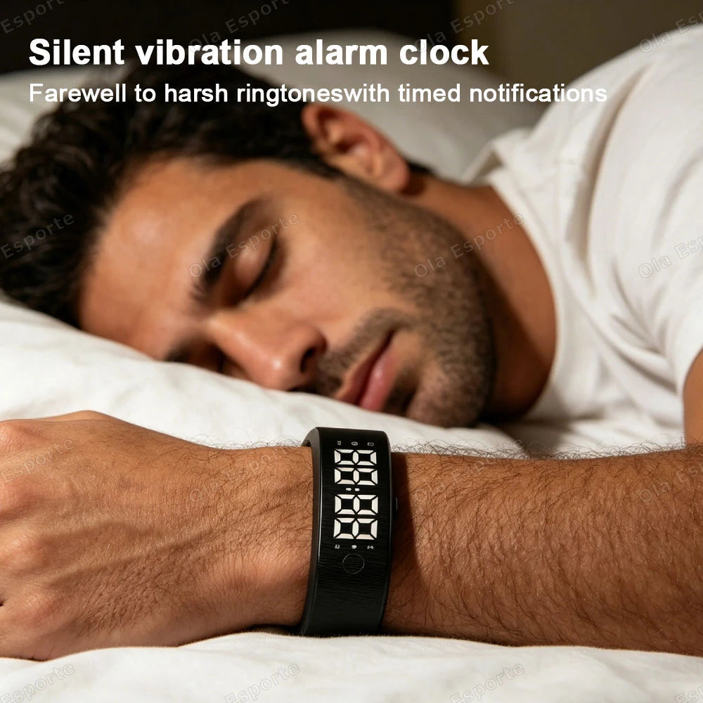 LED Alarm Bracelet – Pedometer, Sleep Tracker & Vibrating Alert
