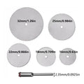 6Pcs Stainless Steel Cutting Disc Kit With 1 Mandrel 16-32mm Mini Cutting Wheel For Rotary Tool Accessories Oasis Select Default Title