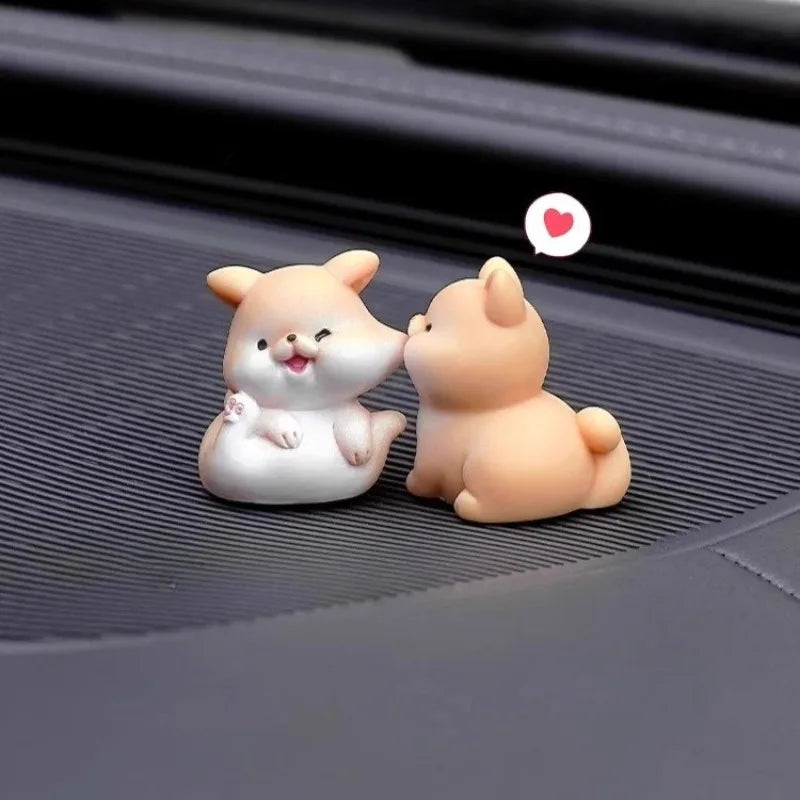 Kiss Face Rabbit Kitten Doll Car Decor Funny Resin Ducks Frogs Figurines Car Interior Dashboard Cute Car Accessories Oasis Select