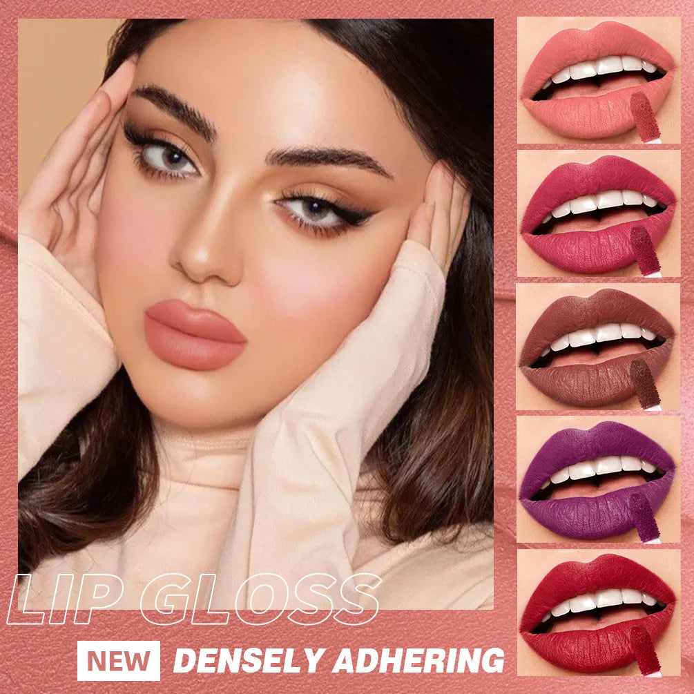 QIBEST 24 Colors Matte Lipgloss Waterproof Lasting Liquid Lipstick Nude Purple Lip Tint Makeup Lip Glaze Cosmetics Red Lip Stain Oasis Select