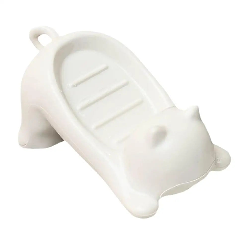 Cat-Shaped Soap Dish with Drainage – Cute Bathroom Accessory