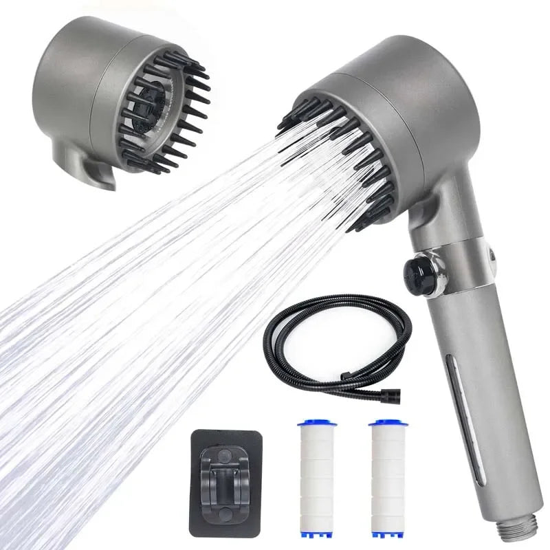 High Pressure Strong Current Shower Head Water Saving Shower with Water Filter 3 Mold Knobs Controllable Hand Shower Bathroom Oasis Select