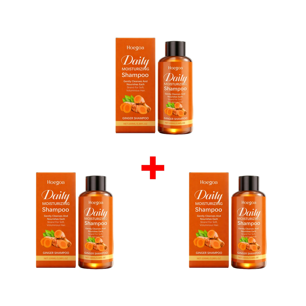 HOEGOA Ginger Shampoo & Conditioner – Hair Loss & Regrowth Ginger Hair Care Set Oasis Select 3pcs Shampoo