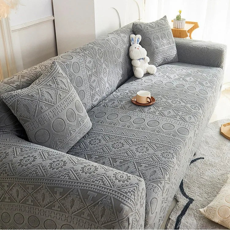 Bohemian Jacquard Velvet Sofa Cover for Autumn and Winter Thickened Plush, High-end Feel Cat Scratch-resistant Sofa Cover Oasis Select
