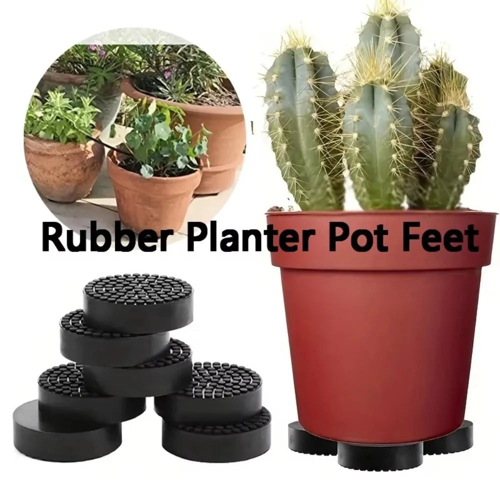 1/4Pcs Durable Movable Flower Pot Feet Risers Natural Rubber Non-Slip Plant Stand Base Flower Planter Stand Gardening Supplies Oasis Select