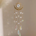 Golden Flame Moon Crystal Pendant AB Colourful Moon Eye Sunshine Catcher Hanging Moon Hanging Decoration Holiday Party Decor Oasis Select Style A