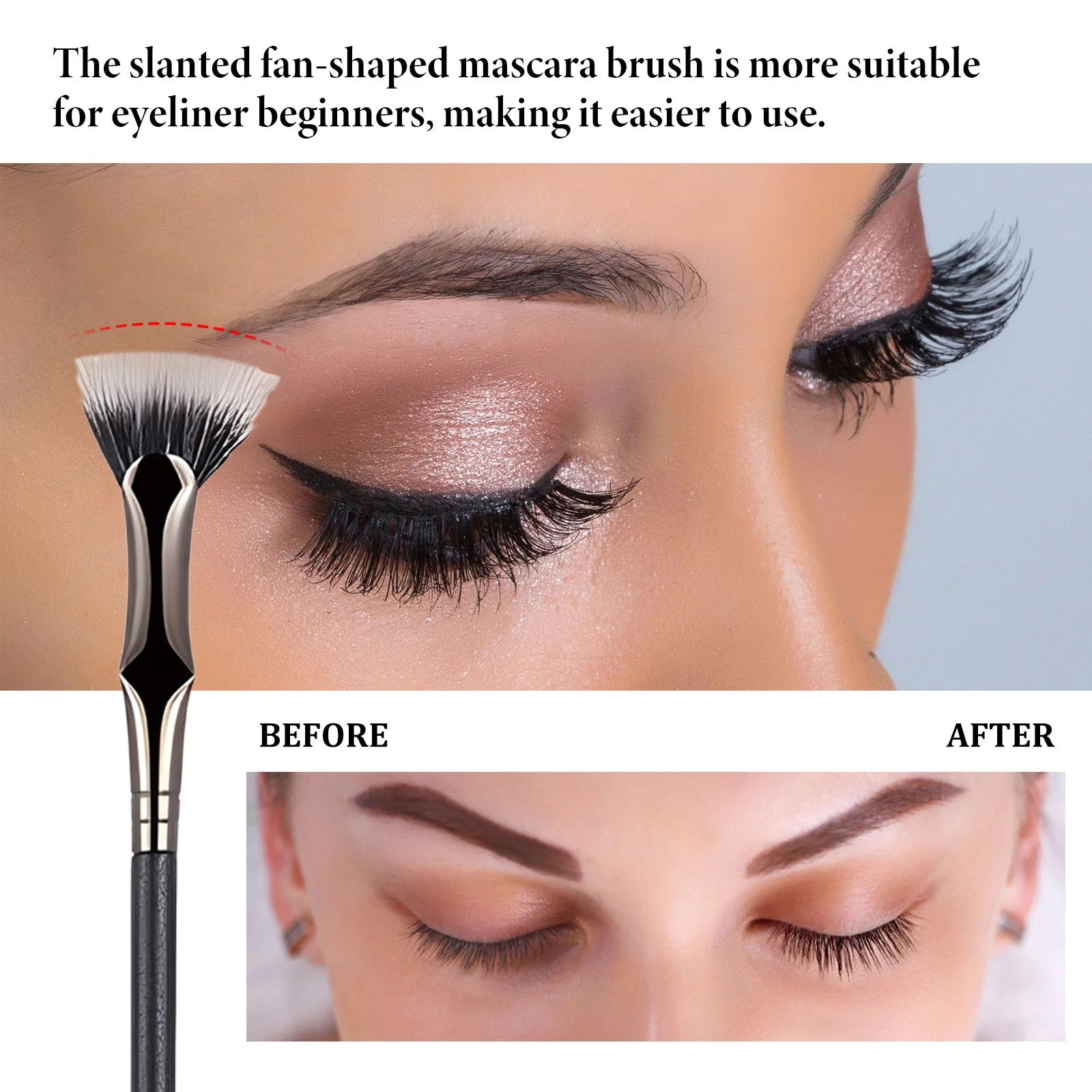 Eelhope Double Layer Fan Eyelash Brush | Eye Makeup Tool