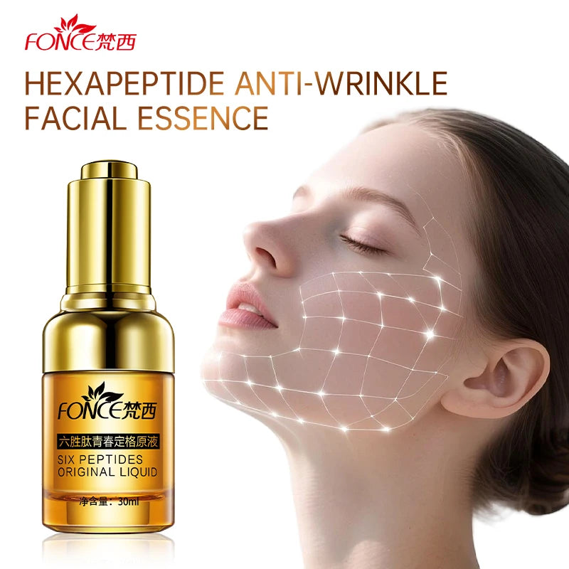FONCE Hexapeptide Anti-Wrinkle Serum Anti Aging for Face Lifting Firming Fade Fine Lines Skin Brightening Hyaluronic Acid Serum Oasis Select
