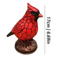 Bird Desk Lamp Resin Bird Lamps for Home Decor Art Decoration Tabletop Light with Soft Glow for Dormitory Offices Desktop Oasis Select Red