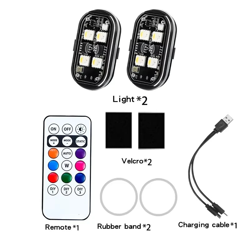 RGB LED Wireless Strobe Light – 8 Colors, Waterproof, Drone & Moto