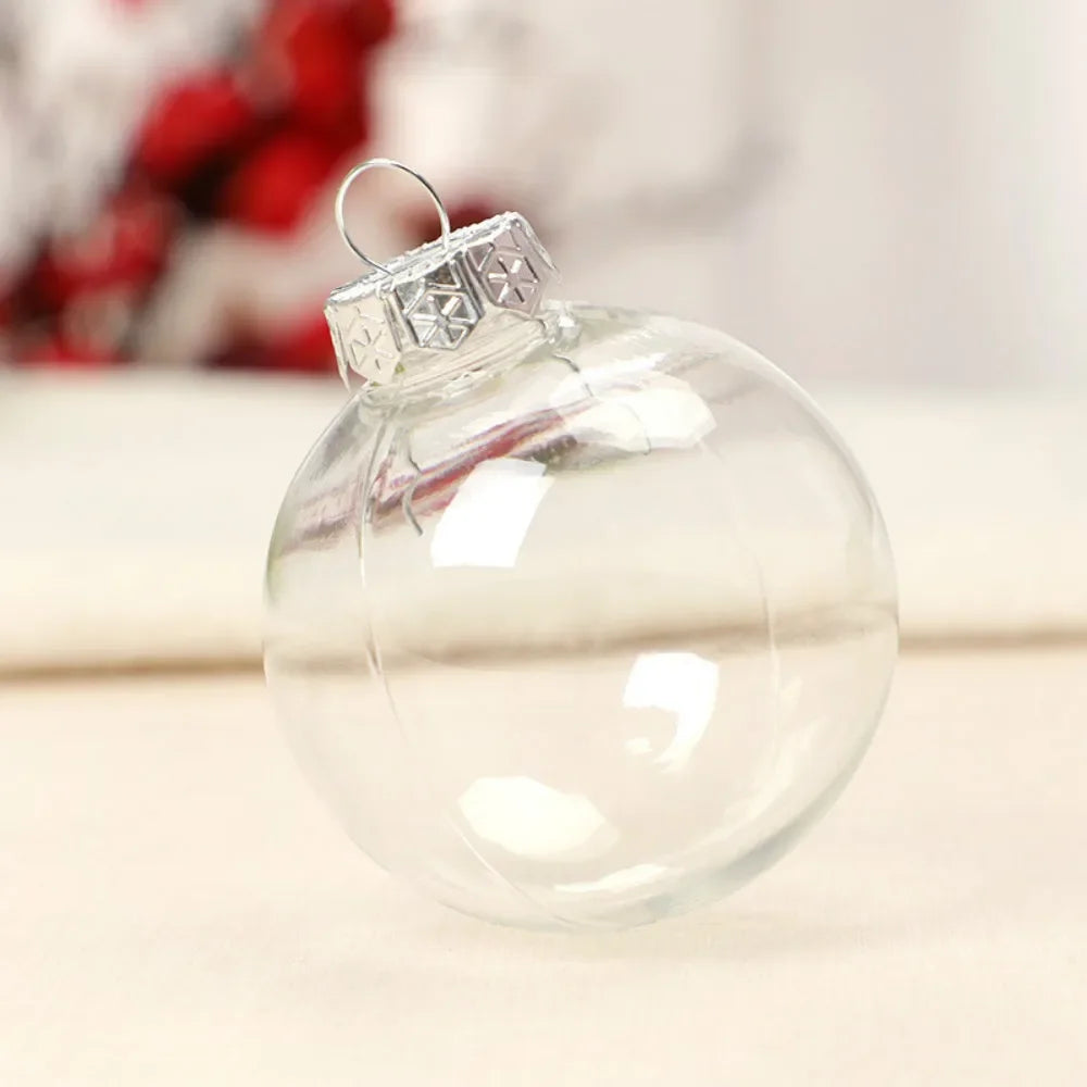 6cm/8cm/10cm Christmas Ball Plastic Baubles Clear Fillable Xmas Tree Hanging Decorations Ornament New Year Diy Decor Oasis Select -10cm CHINA