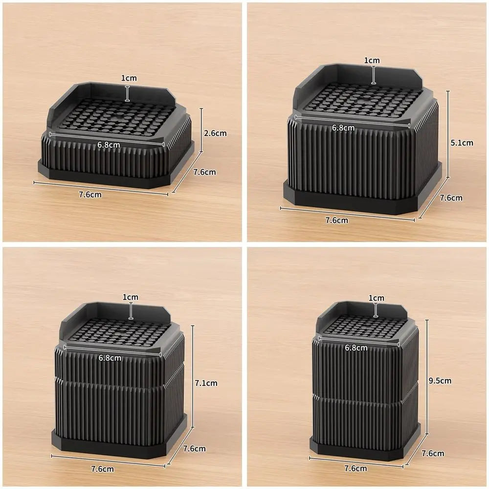 Heavy-Duty Furniture Foot Pad Non-slip Adjustable Bed Lifts Risers Square Washing Machine Support Desk Sofa Chair Legs Oasis Select