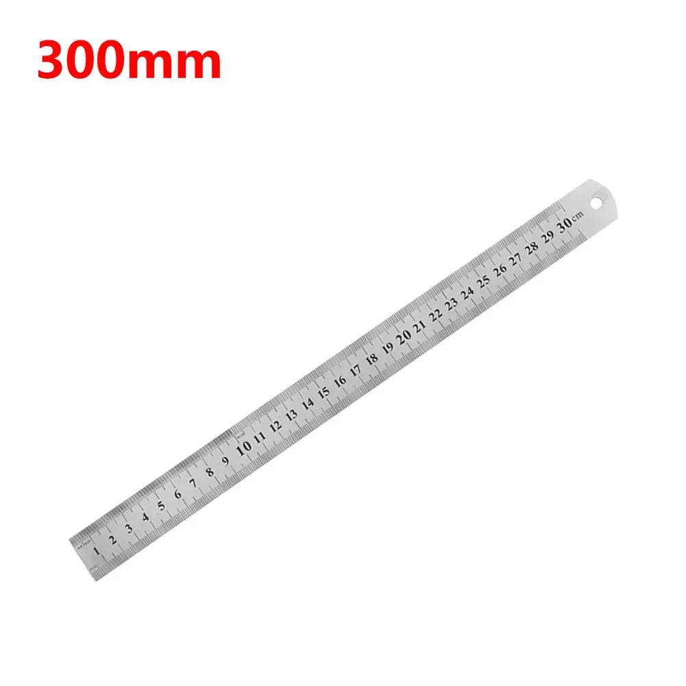 150mm-500mm Metal Scale Stainless Steel Straight Ruler Measuring Stationery Drafting Accessory Hand Tool School Office Supplies Oasis Select 300mm