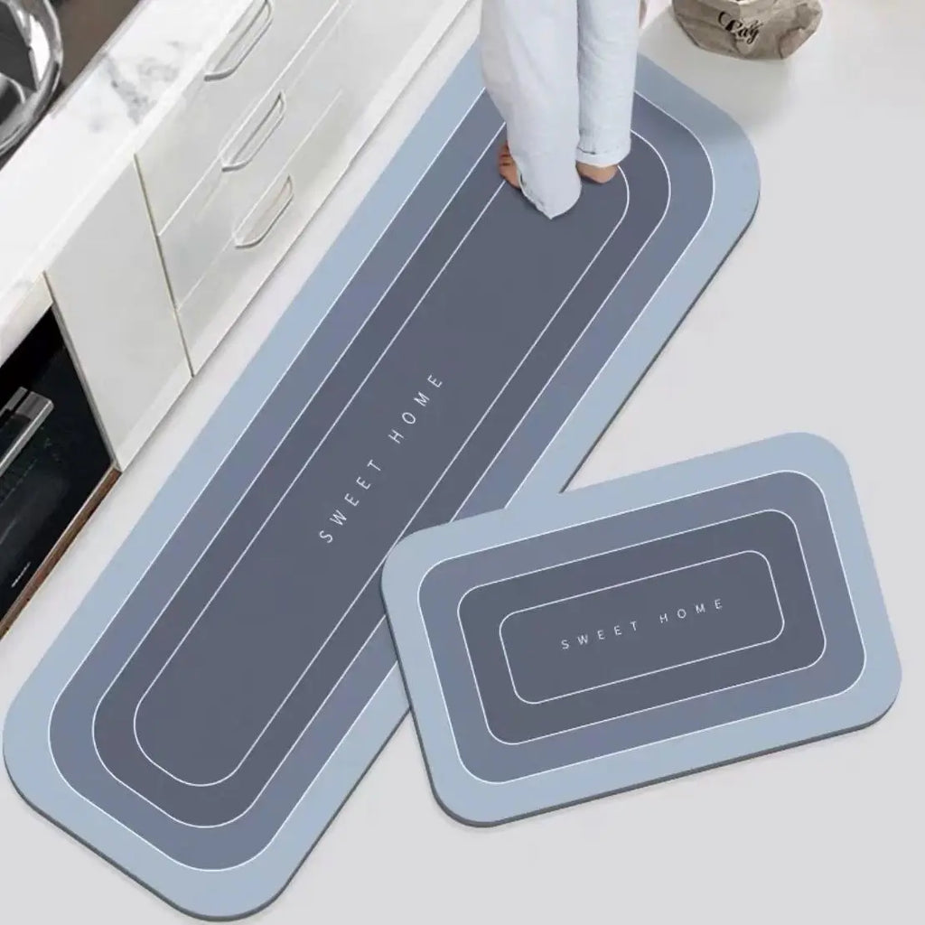Quick Dry Crystal Velvet Kitchen Mat Easy to Clean Thick Soft Floor Mat for Kitchen Bathroom Hallway Entryway and Laundry Oasis Select Bliue-40x120cm