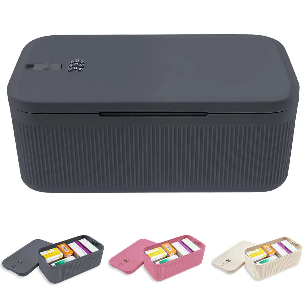 Lockable Storage Box Versatile Safe Small Storage Box Portable Food Refrigerator Container Home Personal Items Safe Lockbox Oasis Select