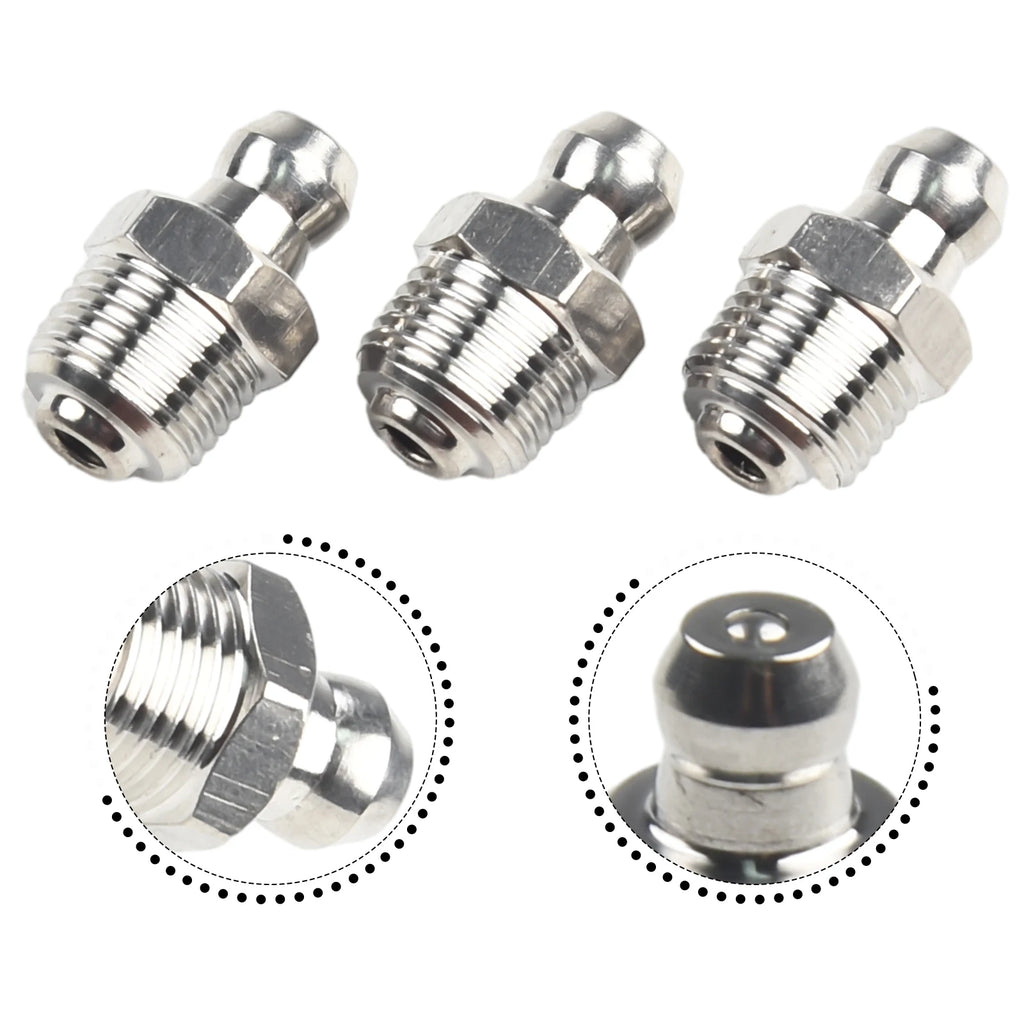 10pcs Stainless Steel Straight Hydraulic Grease Fitting M10 Thread Grease Nipple Connector Grease Accessories Oasis Select