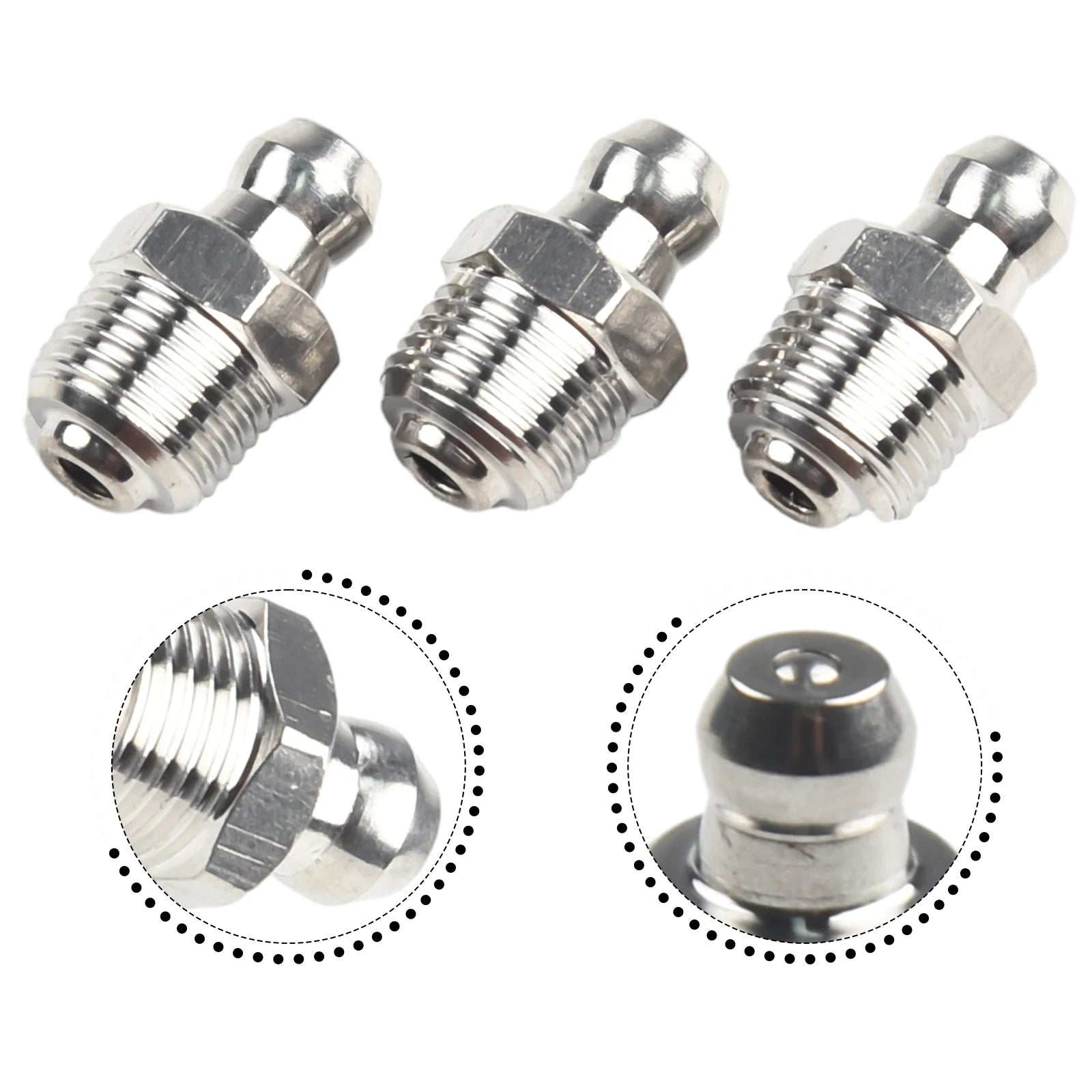 10pcs Stainless Steel Straight Hydraulic Grease Fitting M10 Thread Grease Nipple Connector Grease Accessories Oasis Select