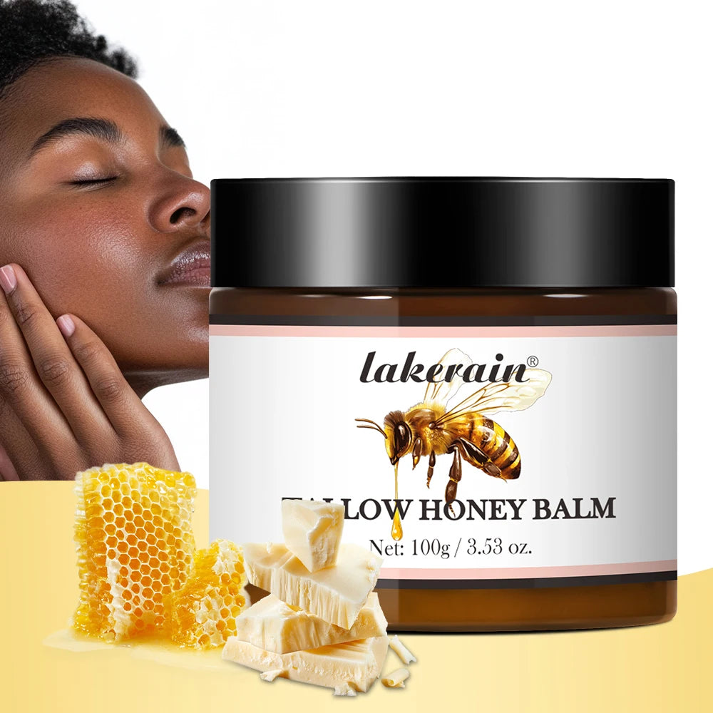 Honey Tallow Balm Beef Tallow Balm Moisturizing Cream for Soft Smooth Skin Handmade All-Natural Moisturizer Antioxidant Skincare Oasis Select