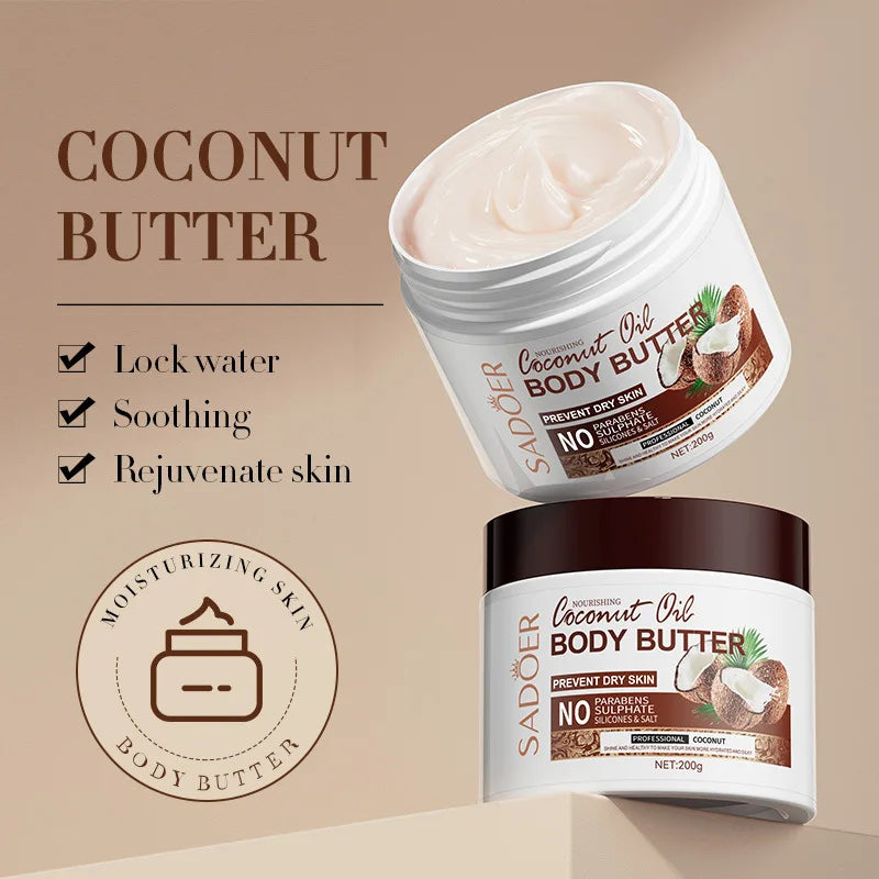 Coconut Body Butter – Deep Moisturizing Nourishing Cream 200g Body Butter Cream Oasis Select