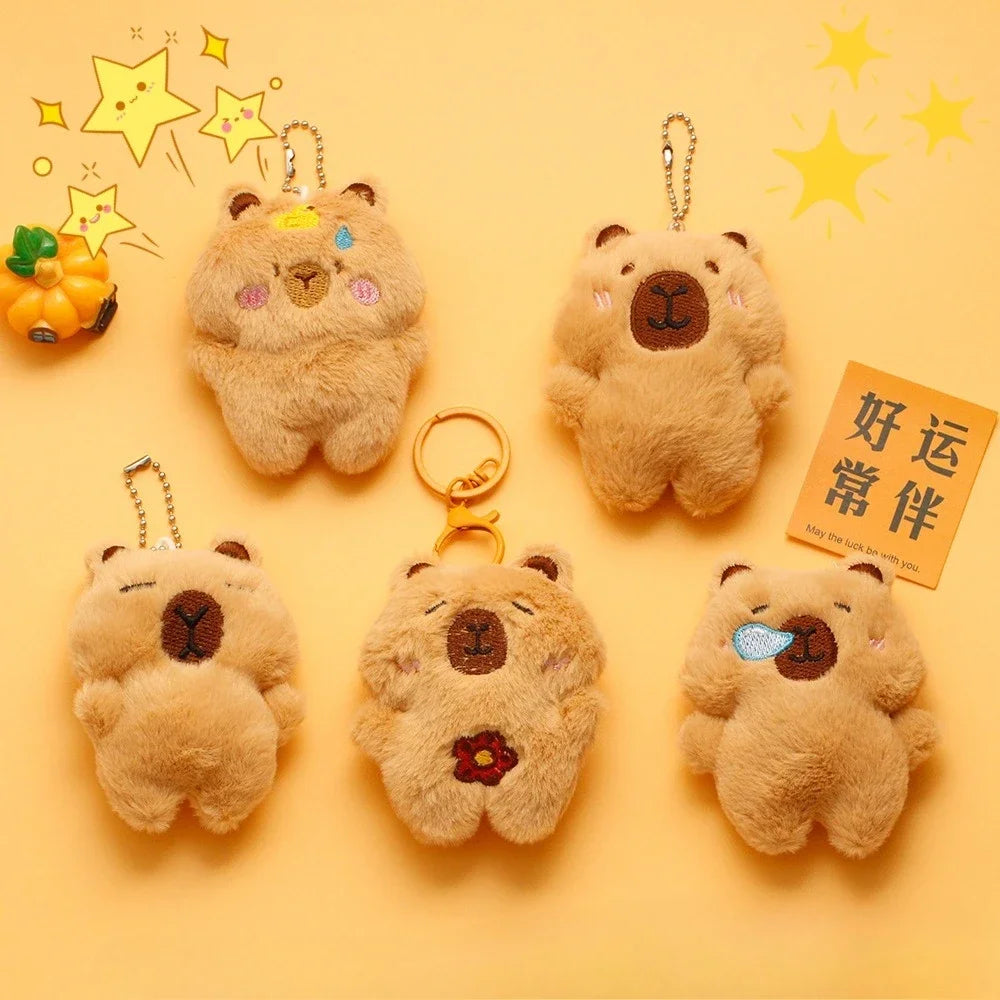 Capybara Plush Keychain – Squeaky Cute Bag Charm | 1–10 PCS