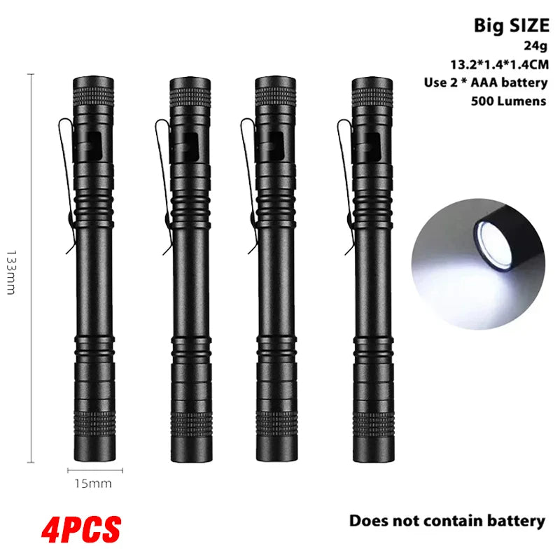 Mini LED Pen Light Flashlight – Ultra Bright EDC Torch