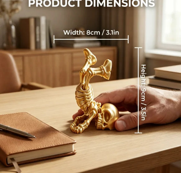 Handstand Playful Bone Miniature Figurines 3D Printing Micro Home Decor Ornament for Home Bookshelf Bedroom & Study Desktop Gift Oasis Select Inverted Skeleton 4 9x8.9x4.3cm