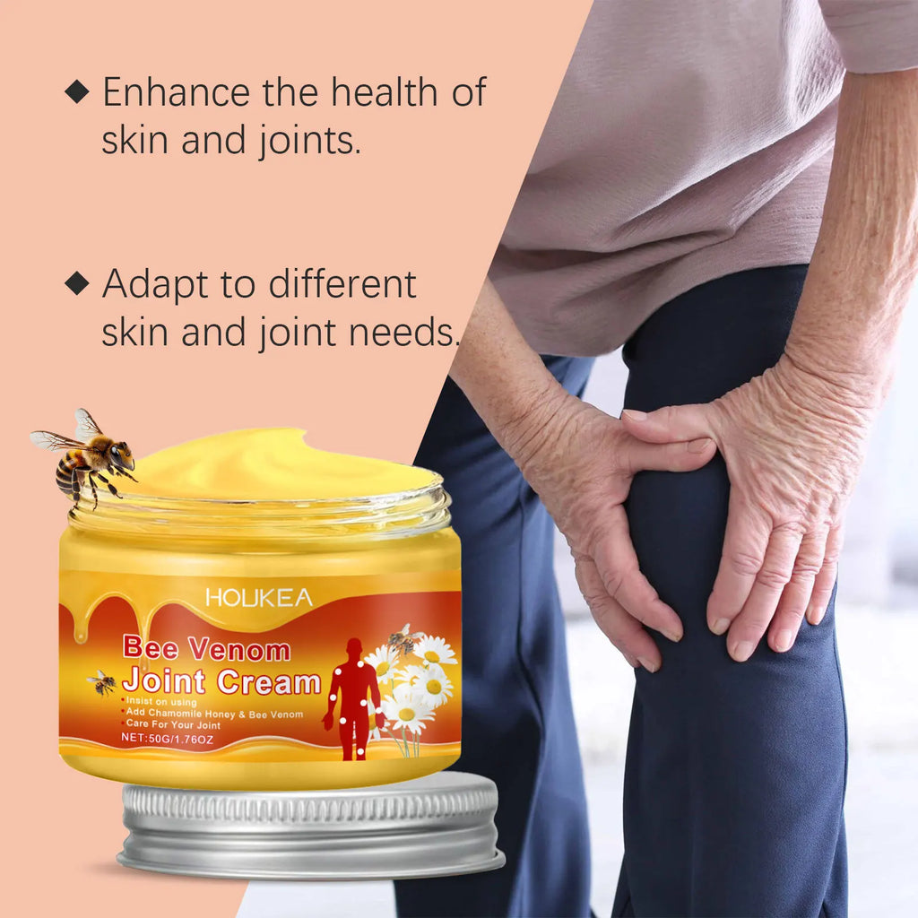 HOUKEA Bee Venom Joint Cream Hydration Relieve Muscle Soreness Quick Absorption Suitable for All Skin Types Joint Massage Cream Oasis Select