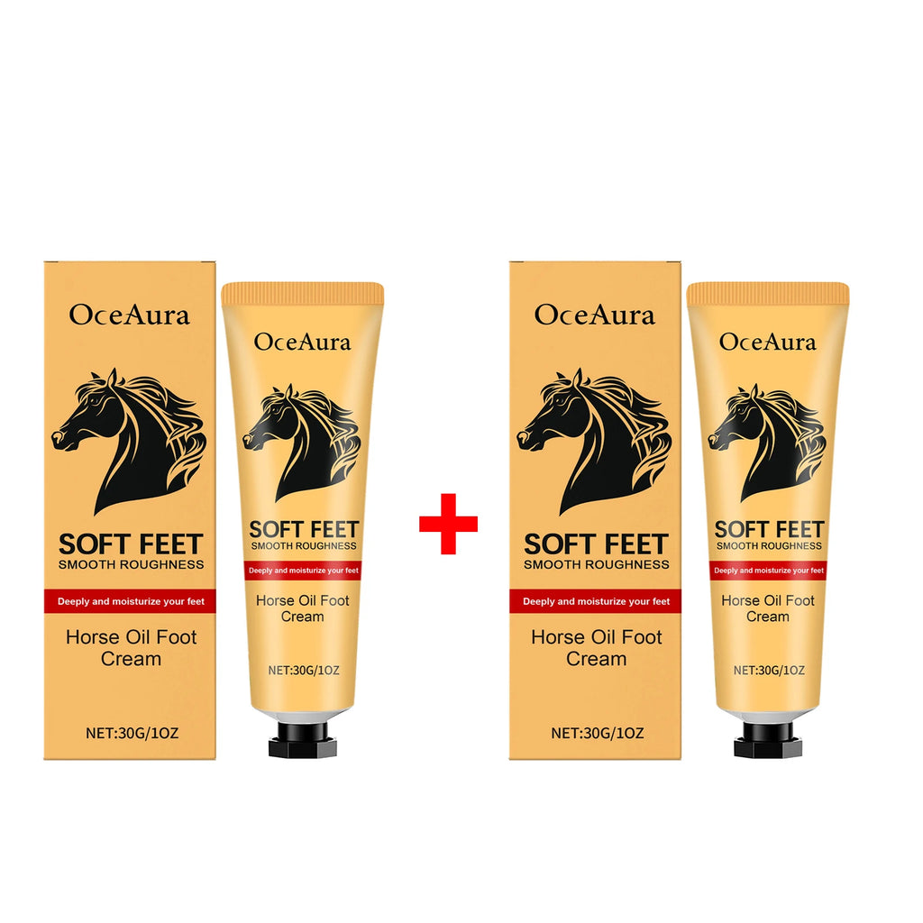 Horse Oil Anti Crack Foot Cream Repair Chapping Heel Callus Removal Exfoliation Nourish Smooth Anti-Drying Hand Feet Skin Care Oasis Select 2pcs