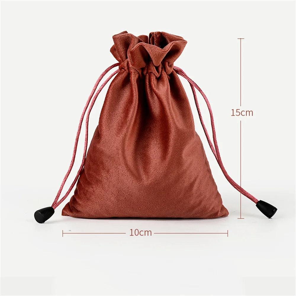 1 Pcs 6 Sizes Bags Linen Drawstring Gift Bag Pouches Cloth Christmas Bag Jewelry Bag Drawstring Pouches Large Velvet Bags Oasis Select Brown-10x15cm Other
