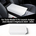 Durable Non-Slip Dustproof for Tesla Model Y Juniper Launch 2025-2026 Model 3 Highland 2024 TPE Armrest Cover Accessories Oasis Select TPE WHITE