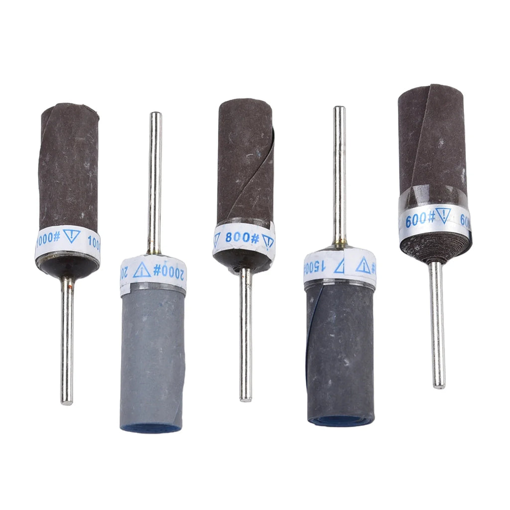 5pcs Sandpaper Stick Grinding Head P800-P2000 Sanding Paper Rod Grinding Head For Mirror Polishing Metal Wood Jwellery Oasis Select