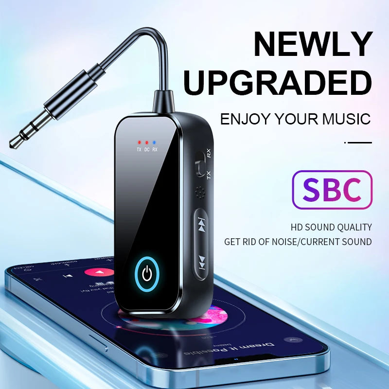 2 In 1 Bluetooth 5.4 Audio Receiver Transmitter Hifi Stereo Wireless Adapter 3.5MM AUX With Mic For Car Airplane TV PC Speaker Oasis Select