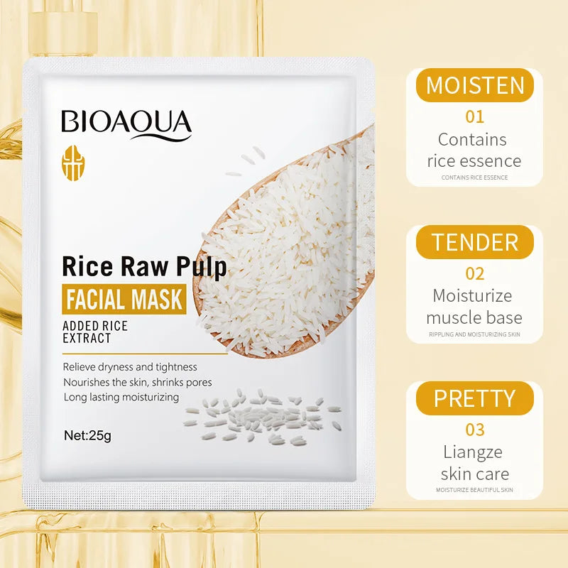 Rice Extract Sheet Mask – Pore Refining, Glass Skin & Hydration Facial Sheet Mask Oasis Select