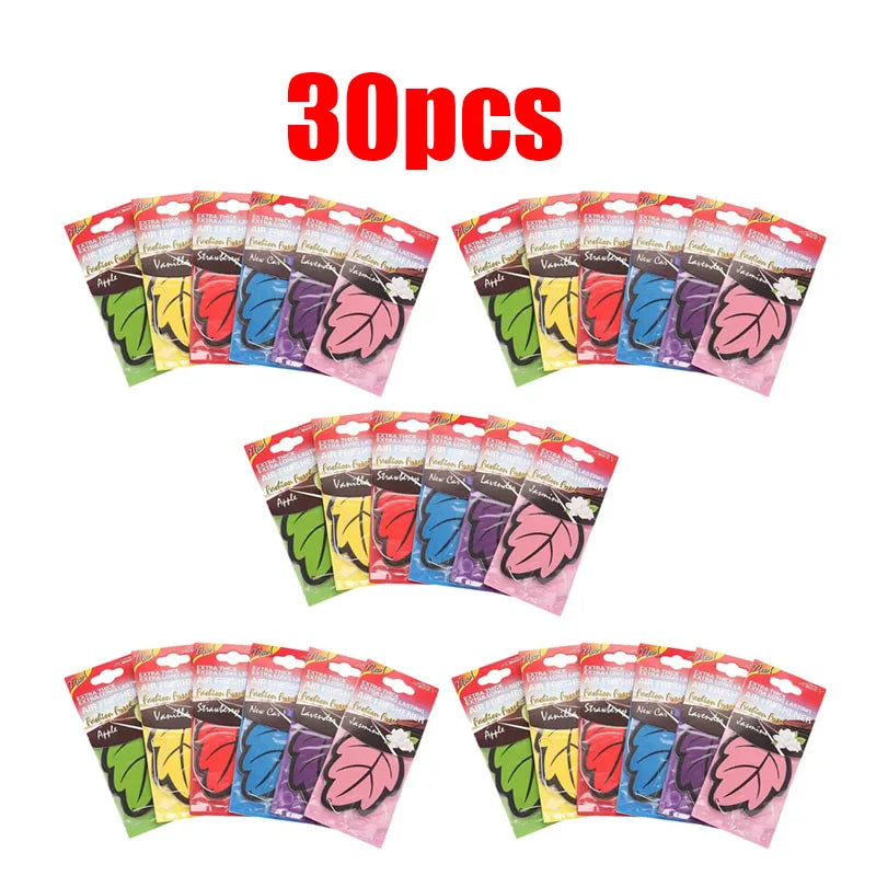 6/12/24/36pcs Mix Car Air Freshener Natural Scented Tea Paper Auto Hanging Perfume Fragrance Leaf Shape Car Accessories Oasis Select 30pcs