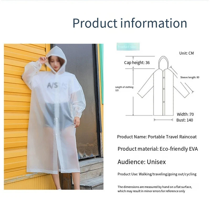 Adult Bundle Mouth Raincoat Non Disposable Thickened Outdoor Travel Climbing Waterproof Rain Gear Universal One Piece Raincoat Oasis Select