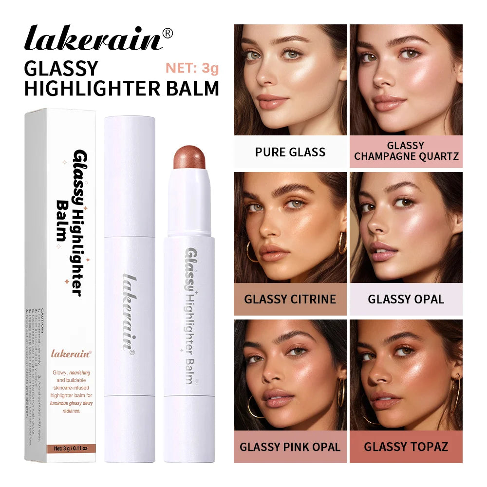 Glassy Highlighter Balm Brighten Complexion Deep Hydration Long Lasting Wear Highlighting Cream Eye Cheek Lip Body Glossy Pen Oasis Select